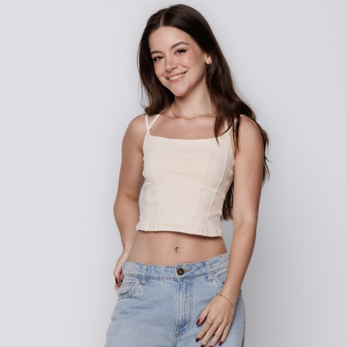 Blusa Corset Alças Duplas Off White