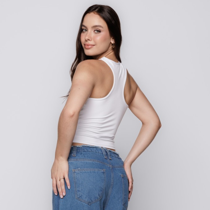 Blusa Decote Assimetrico Branco