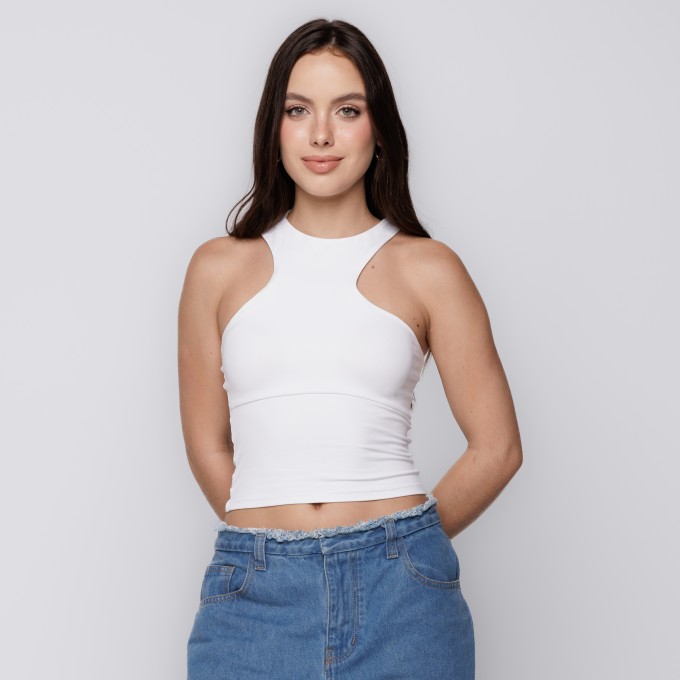 Blusa Decote Assimetrico Branco