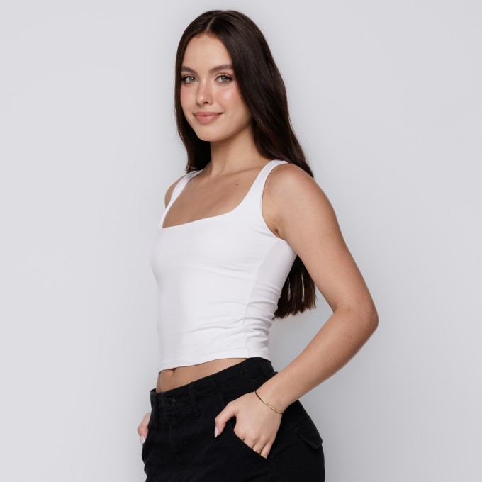Blusa Dois Decotes em Branco