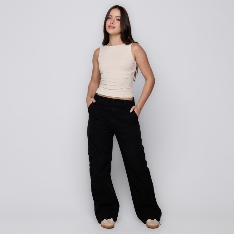 Blusa Dois Decotes em Um- Cor: Off White