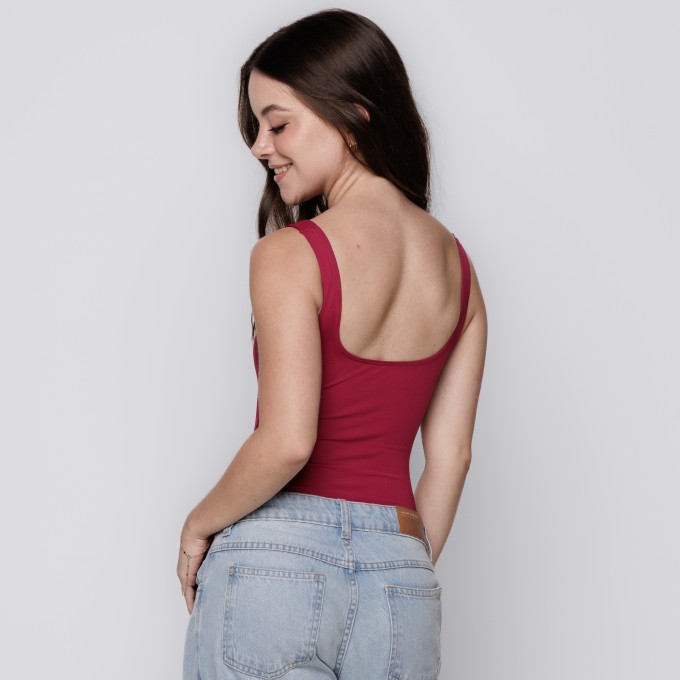 Body Feminino Decote Quadrado Costas Desejo