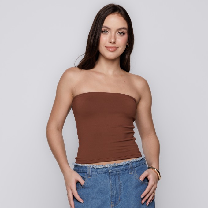 Blusa Tube Top Capuccino