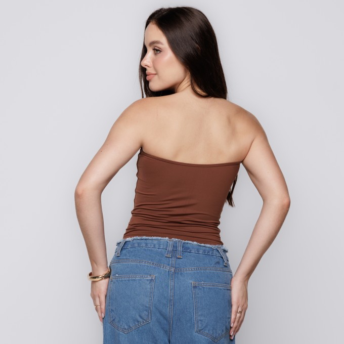 Blusa Tube Top Capuccino