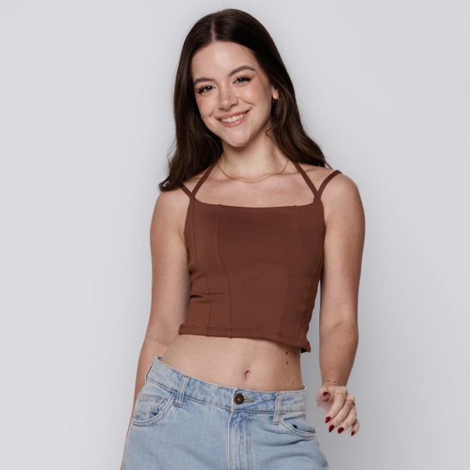 Blusa Corset Alças Duplas Capuccino