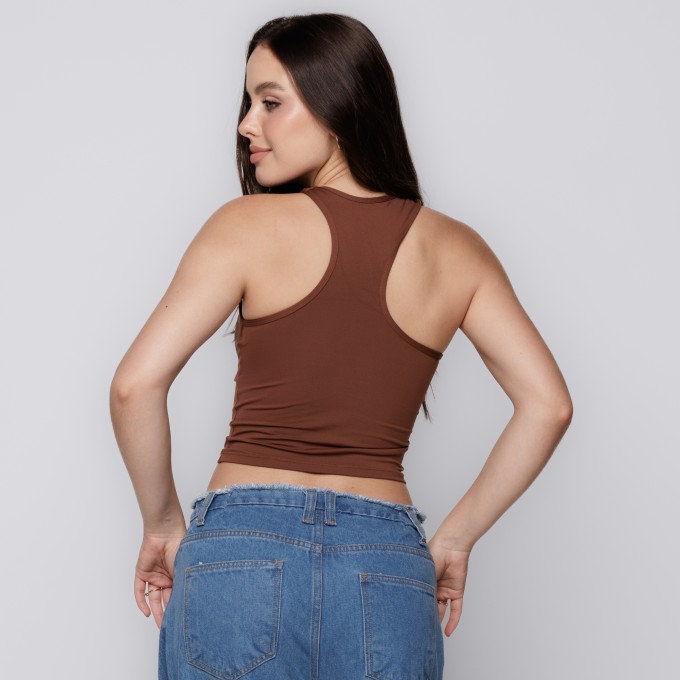 Blusa Decote Assimétrico Capuccino