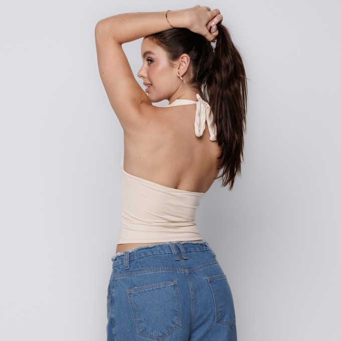 Blusa Frente Única Duas Formas Off White