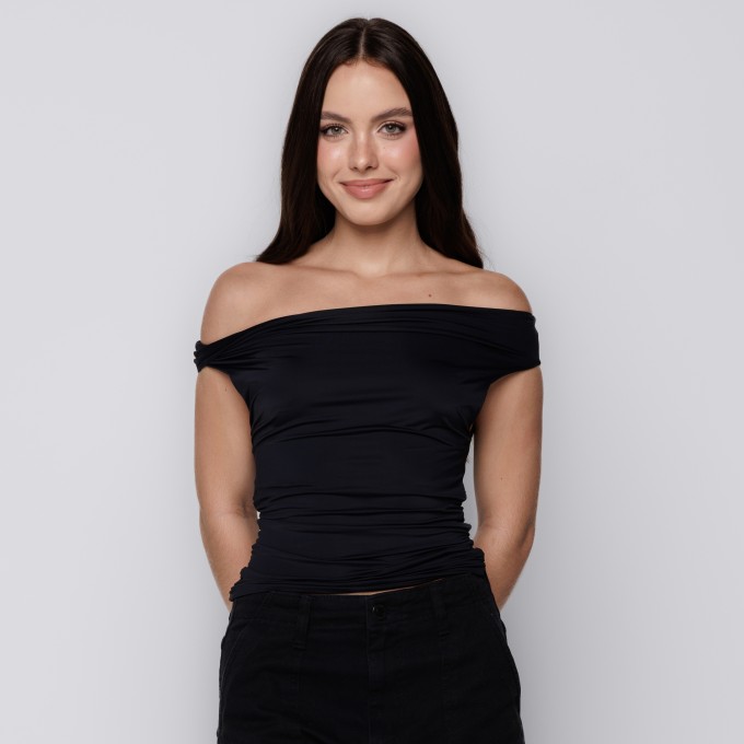 Blusa Feminina Ombro Único Preto