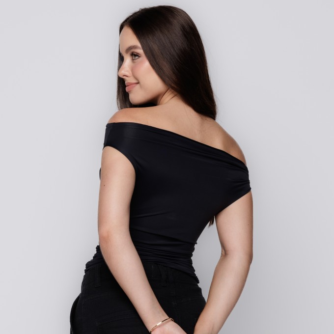 Blusa Feminina Ombro Único Preto