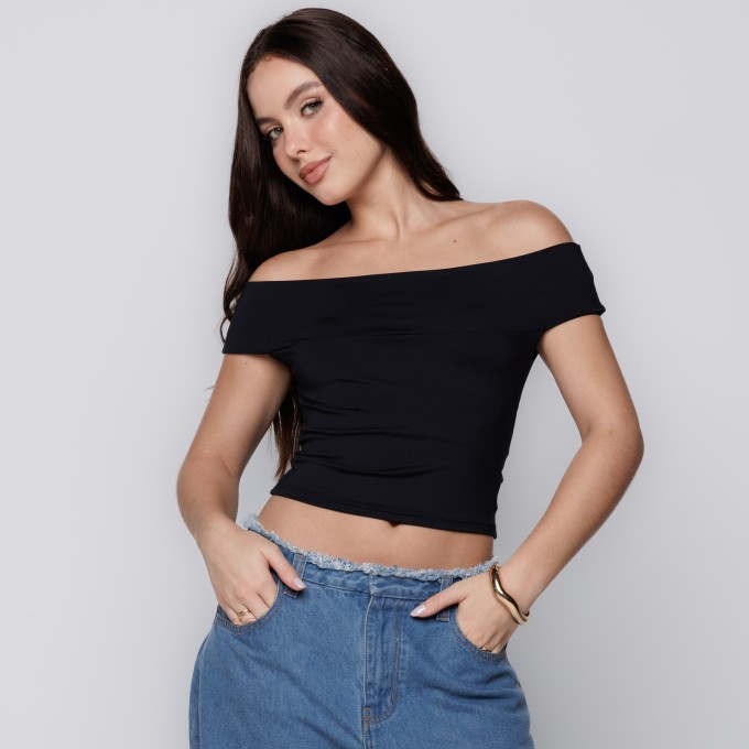 Blusa Ombro a Ombro - Preto