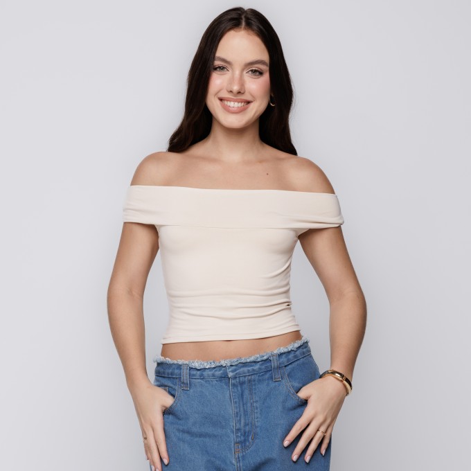 Blusa Ombro a Ombro- Off White