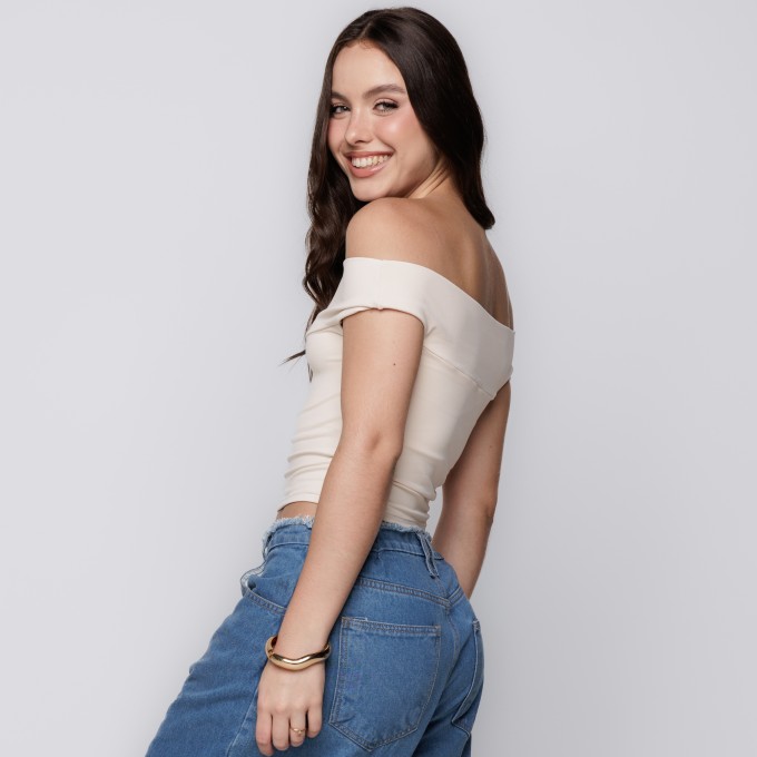 Blusa Ombro a Ombro- Off White