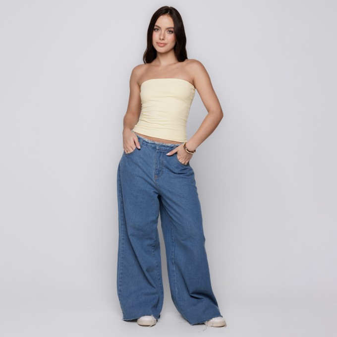 Blusa Tube Top Amarelo Claro