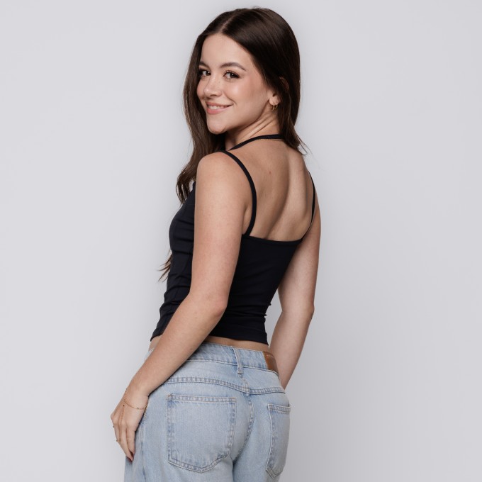 Blusa Corset Alças Duplas- Preto