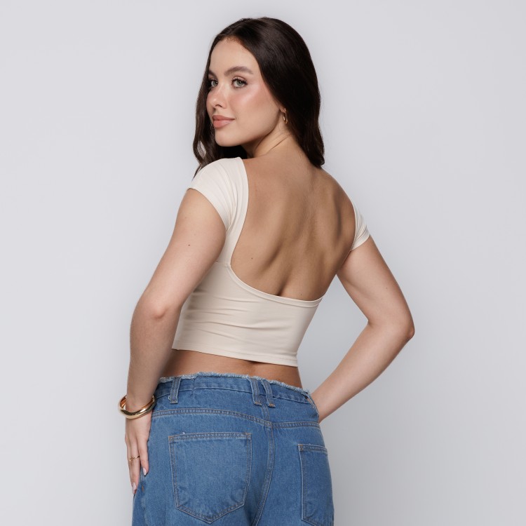 Blusa Costas Abertas Off White